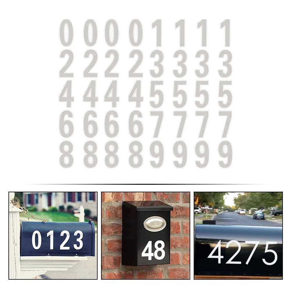 1/3x Reflective Mailbox Numbers for Outside, 2/3/4 Inch Self Adhesive Waterproof