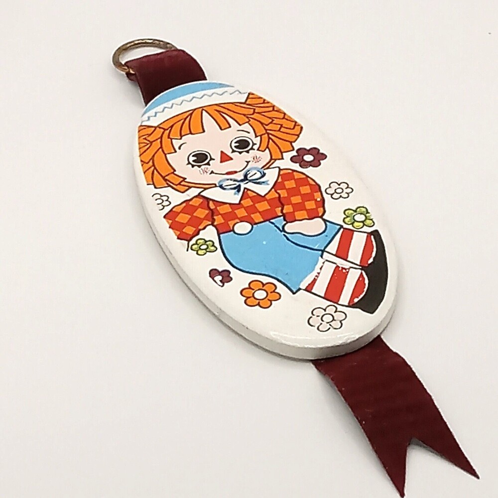 RAGGEDY ANDY Boy Ceramic Wall Ribbon Plaque Enesco 6 In Vtg Japan Nursery