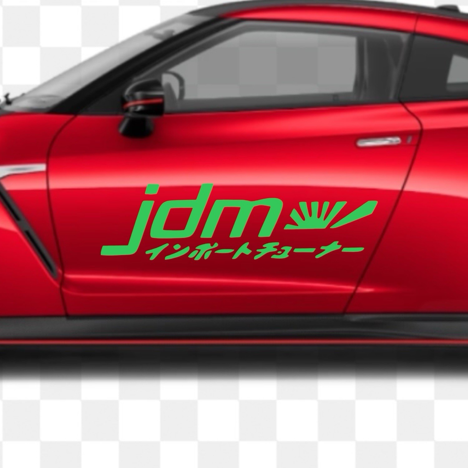 JDM with Kanji writing i vinyl decal for most smooth surface's car, truck,