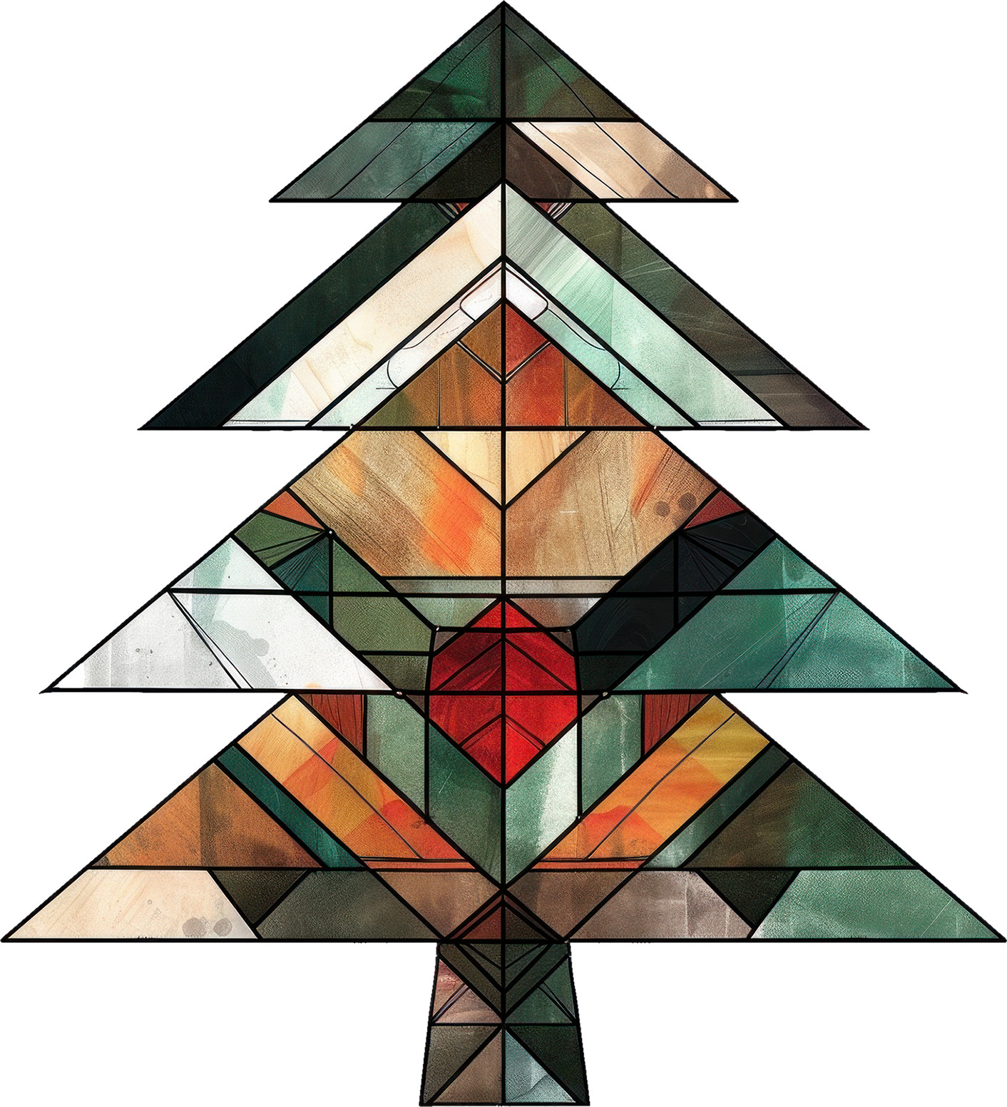 Wall sticker Christmas tree made of stained glass wall sticker 18X18 cm large