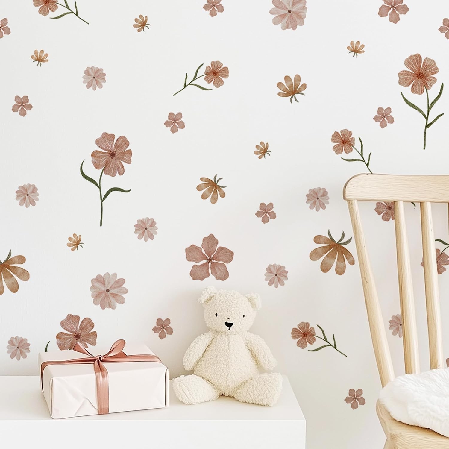 Flower Wall Decals Watercolor Wildflower Wall Art Removable Girl Room Decor