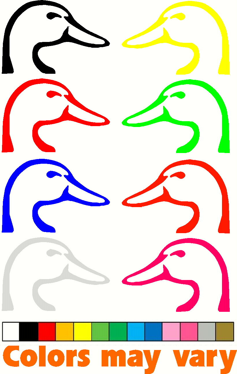 (2) L-R Duck Heads Vinyl Decal Car Truck Sticker Waterfowl Browning Hunting