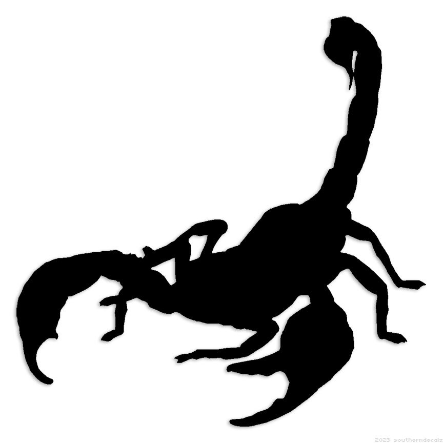 Scorpion – Decal Sticker – Multiple Colors & Sizes – ebn6068