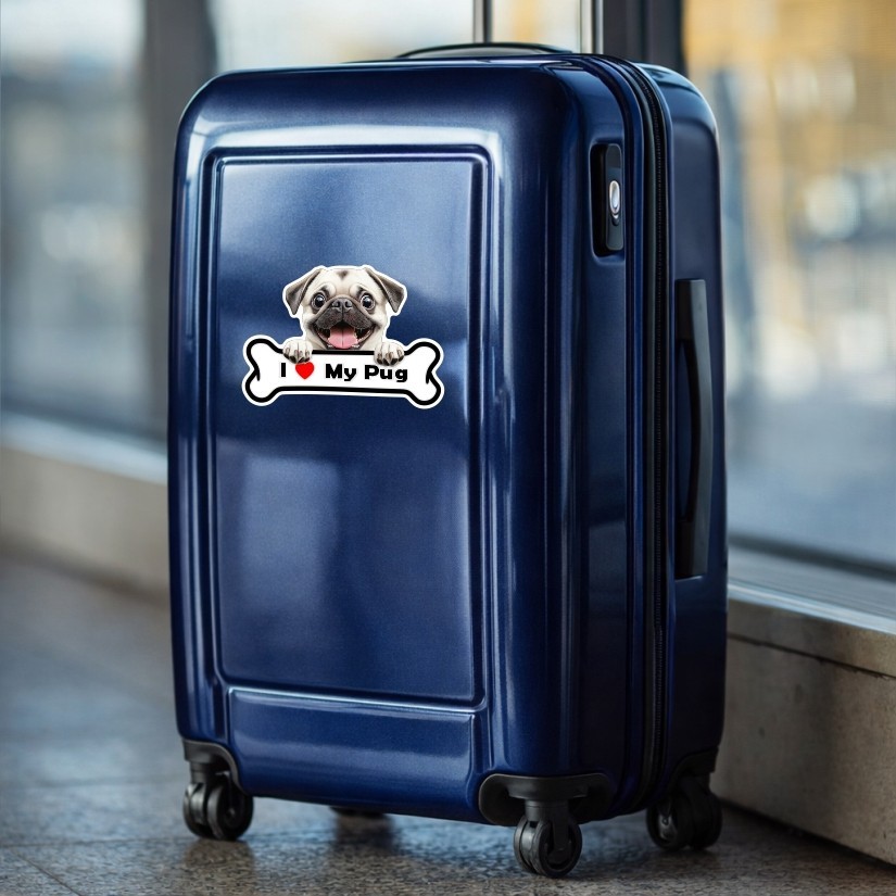 I Love My Pug, Sticker, Peel N' Stick, Different Sizes