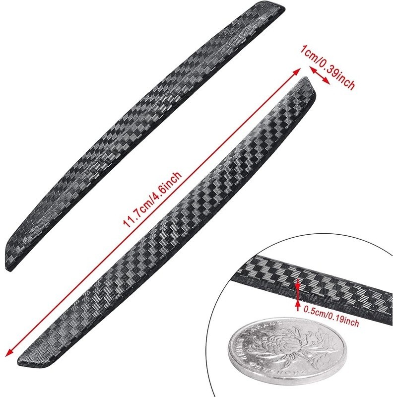 Universal Carbon Fiber Car Door Anti-Collision Strip Scratch Protector 4-Pack US
