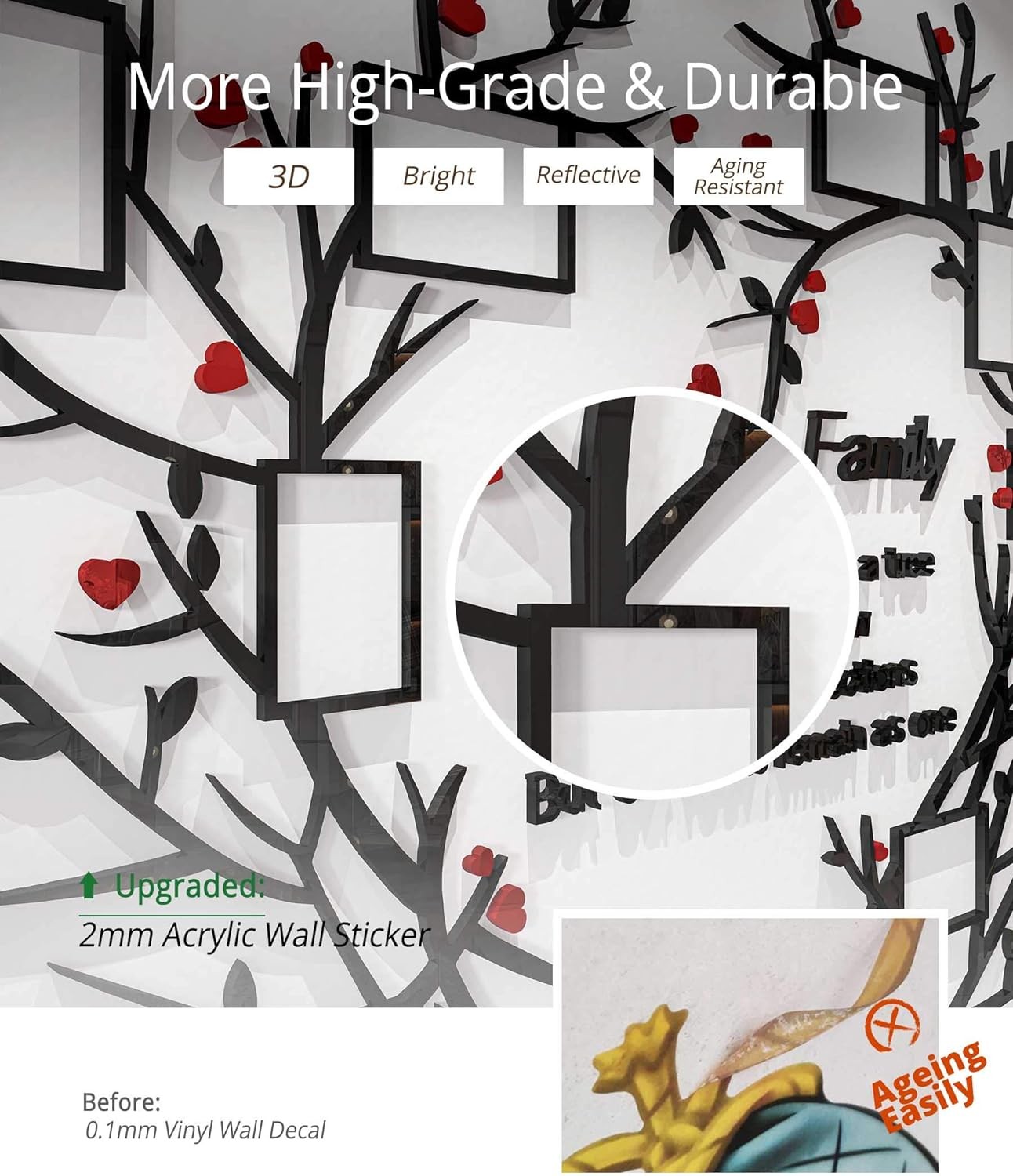 DecorSmart Love Family Tree Wall Decor Picture Frame Collage Multicolor