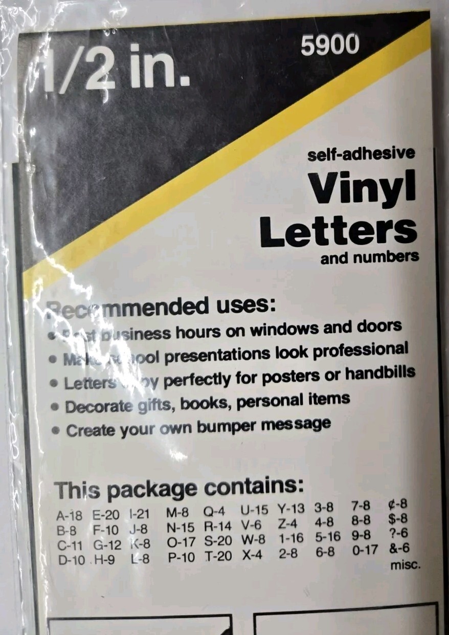 Avery 1/2" Black Self Adhesive Vinyl Letters and Numbers, 434 Characters
