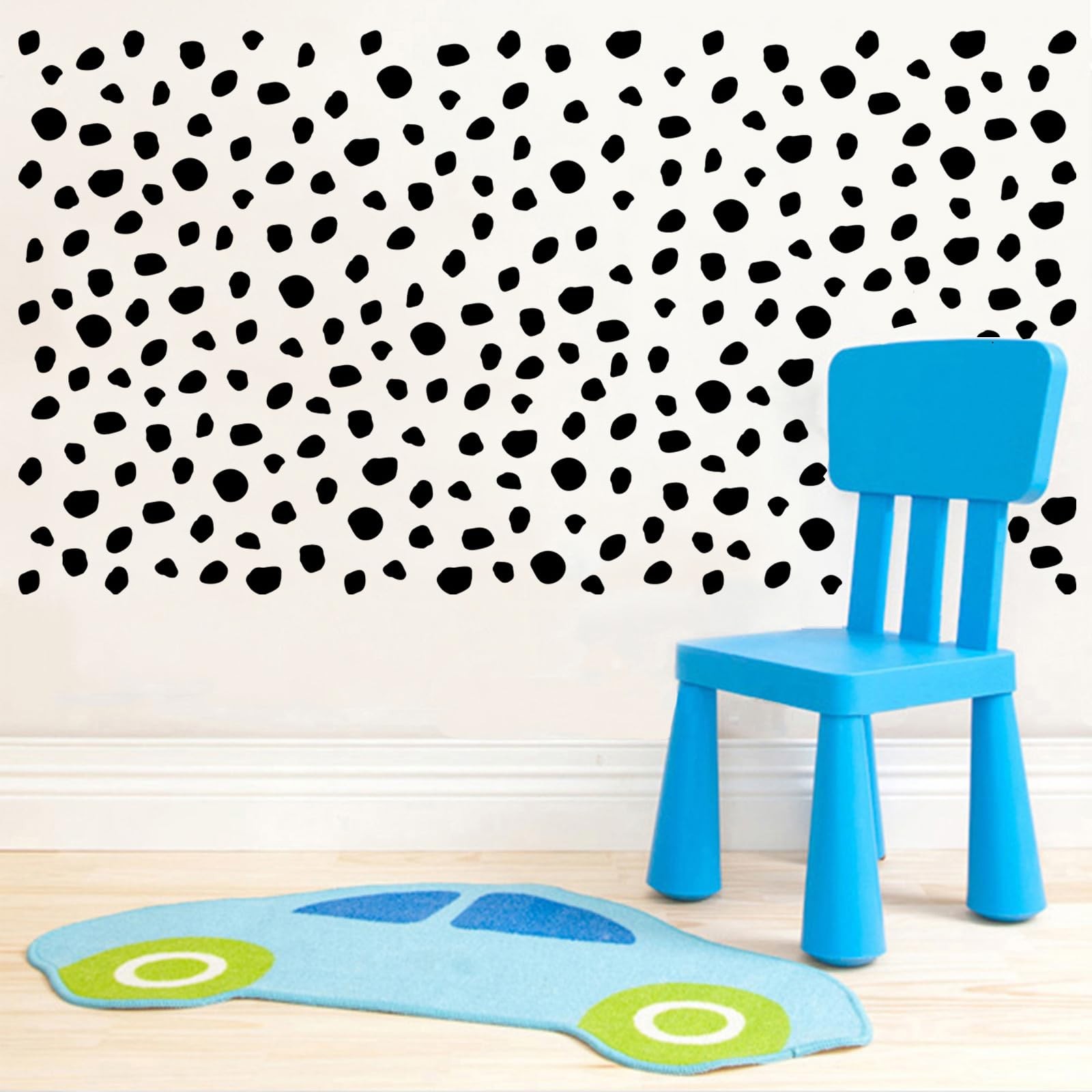 256 Pieces Polka Dots Wall Decals, Black Irregular Polka Dot Wall Stickers, R…