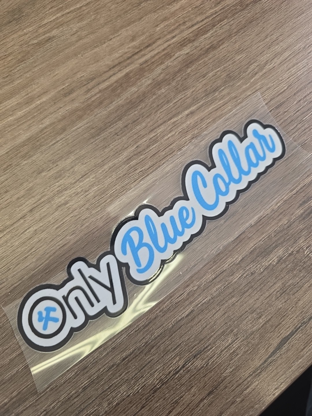 Funny Vehicle UV DTF Decal Sticker Waterproof Only Blue Collar Large