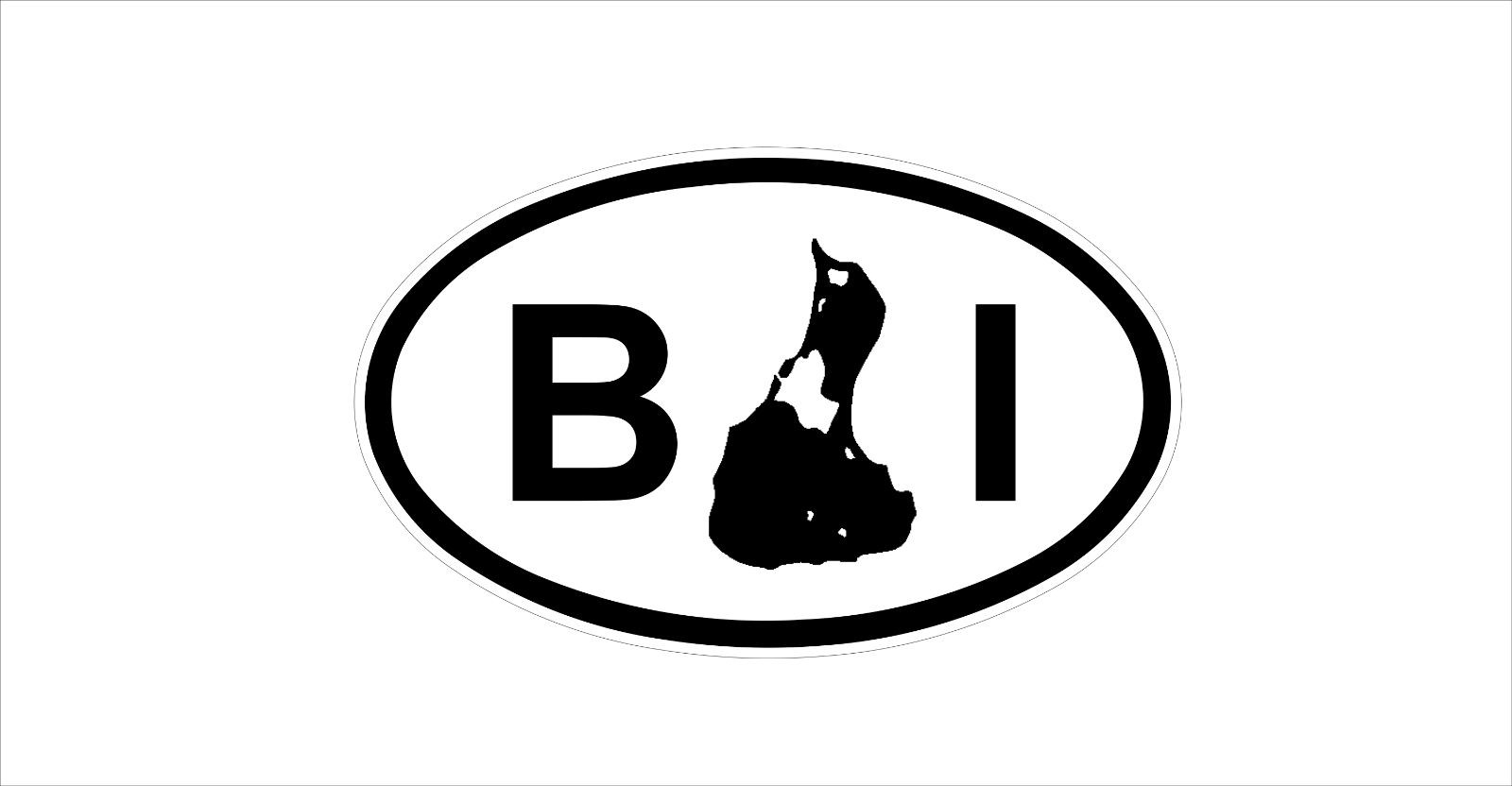 Block Island Euro Oval Car Decal Window Sticker Decal Set (2 Decals!)