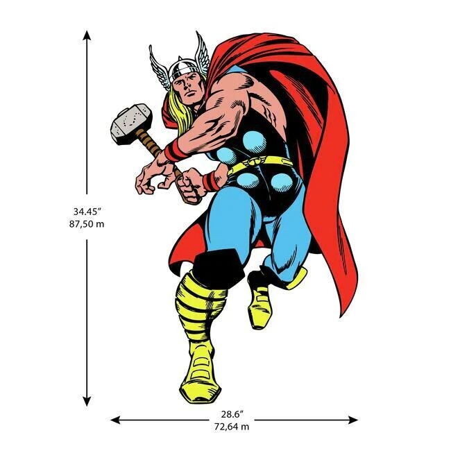 Marvel Comics Classics Peel & Stick Buildable THOR 13 Wall Decals 35" x 29" NEW