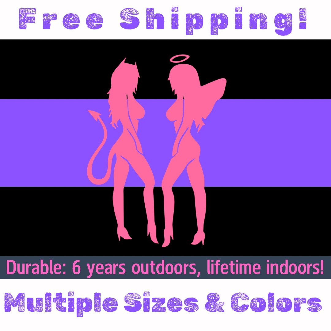 Sexy Devil Angel Girl Vinyl Decal – Mirrors, Laptops, Toolboxes, Mudflaps Window