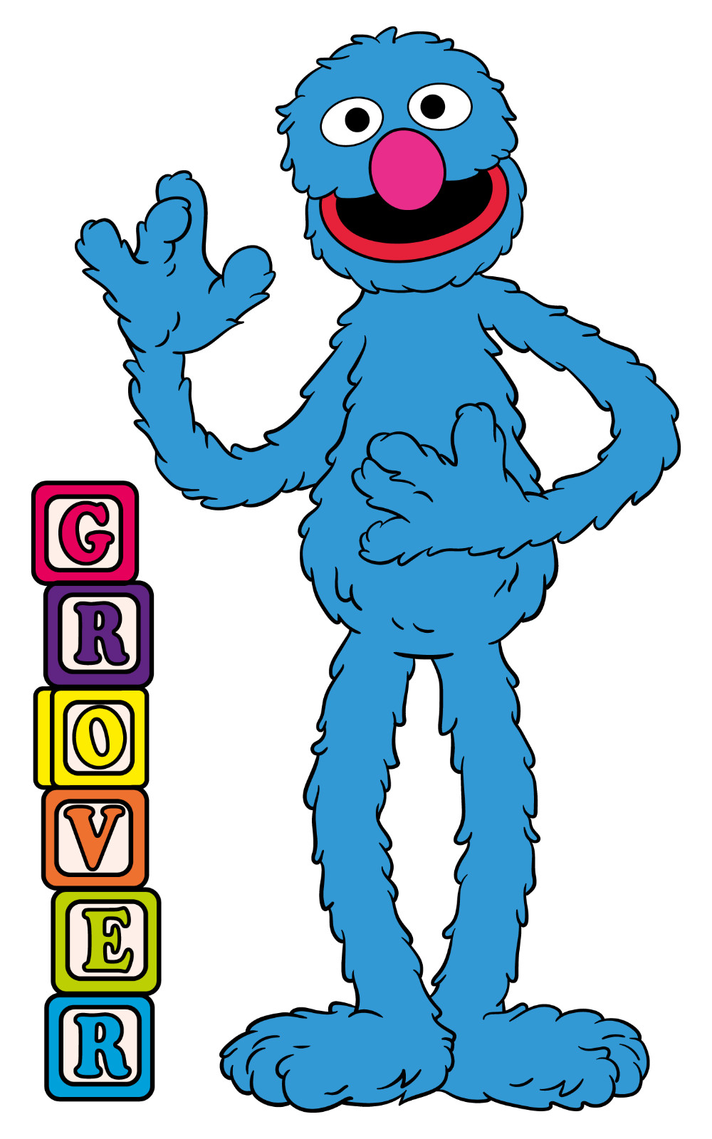 Vinyl Home Art Cute Furry Little Monster Grover Adhesive Wall Decal Design 20×32