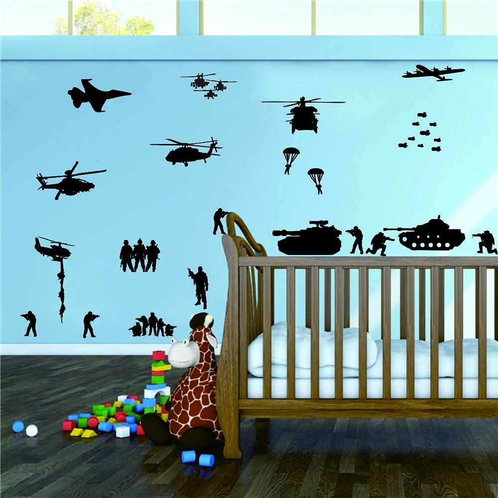 Army Tank Wall Decors Set for Wall Solider Military Helicopter Wall Stickers …