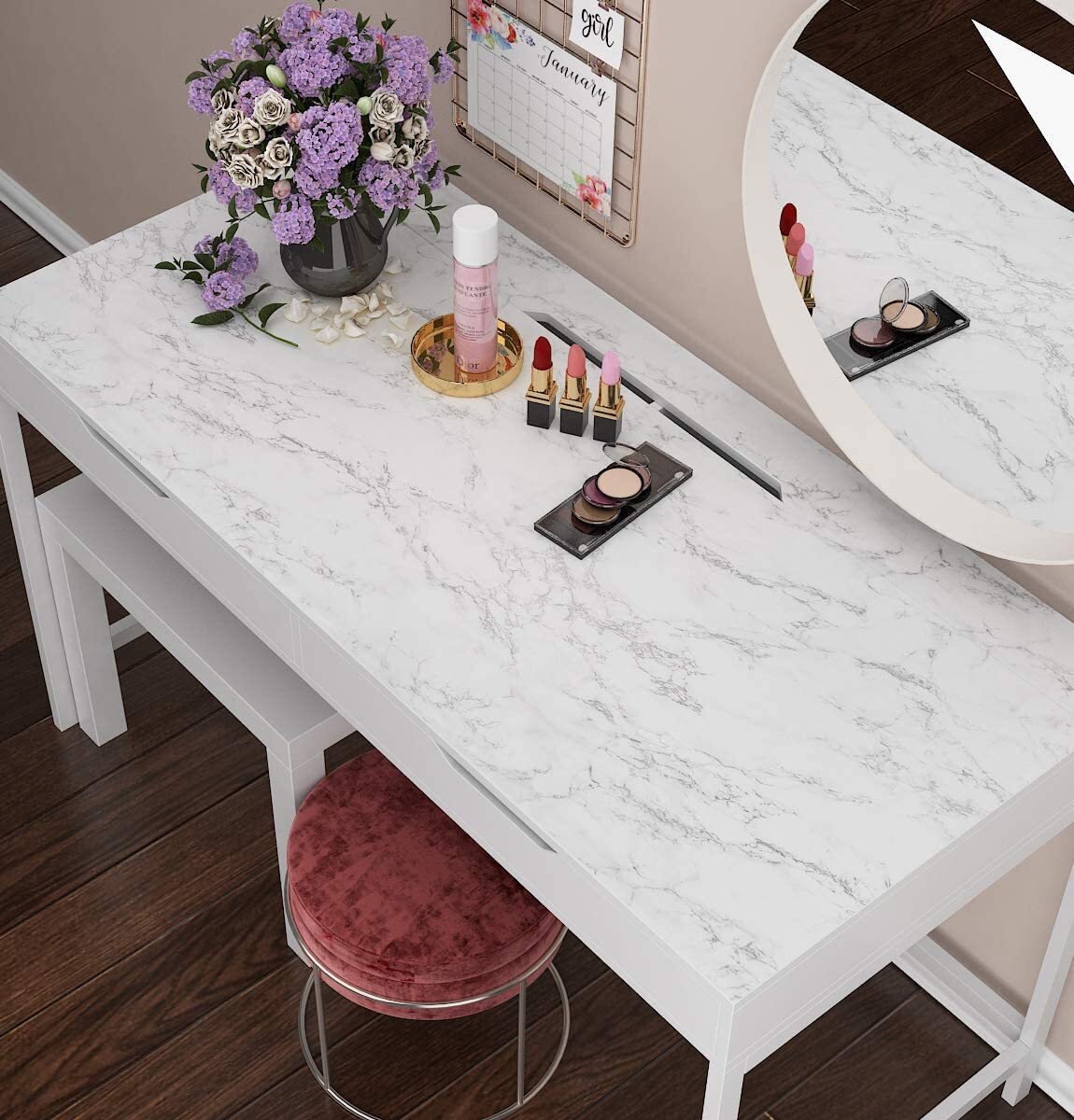 24"x197" Marble Contact Paper Self Adhesive Peel and Stick Countertop Wallpaper