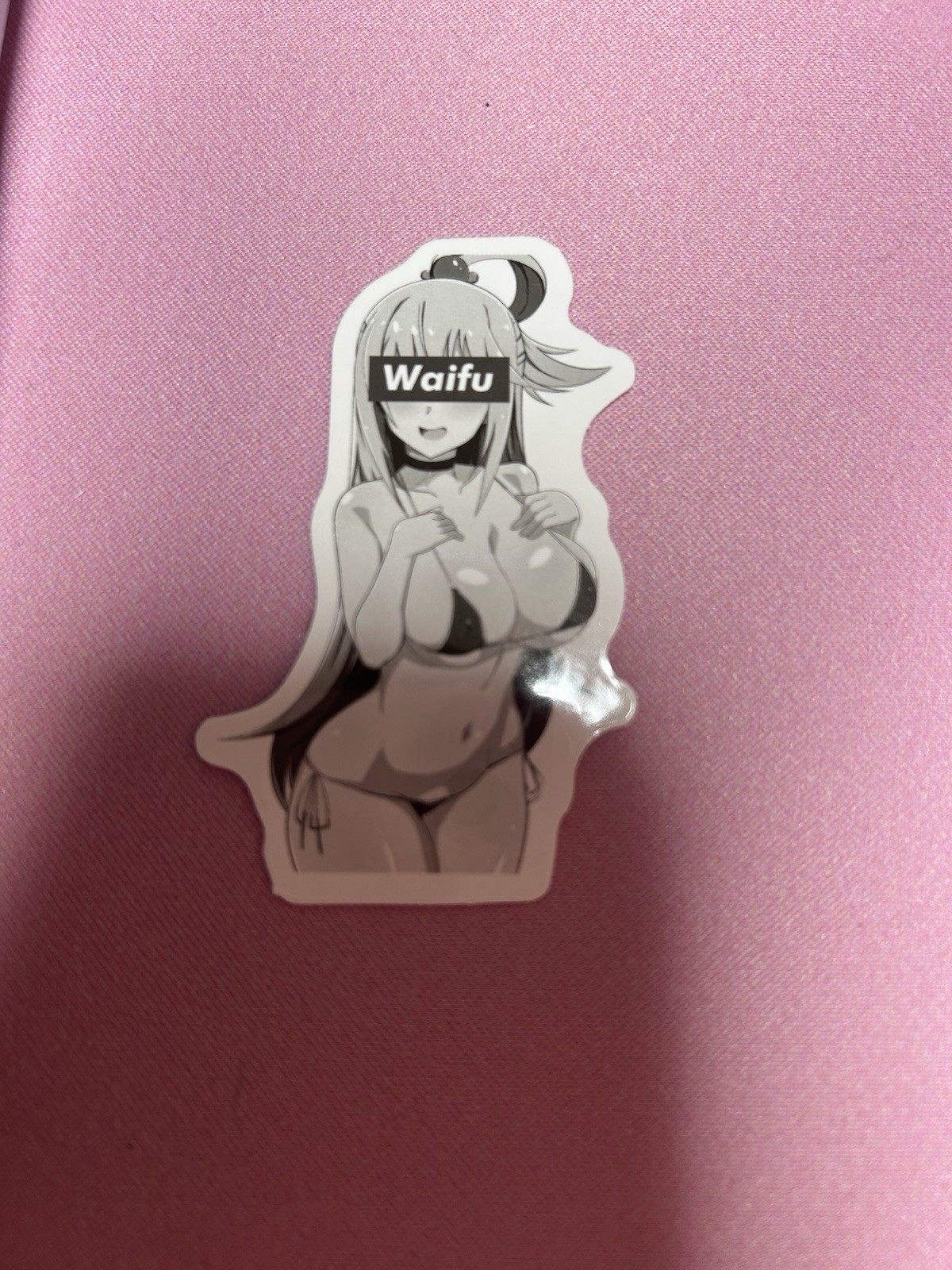 black and white waifu lewd sexy sticker #17