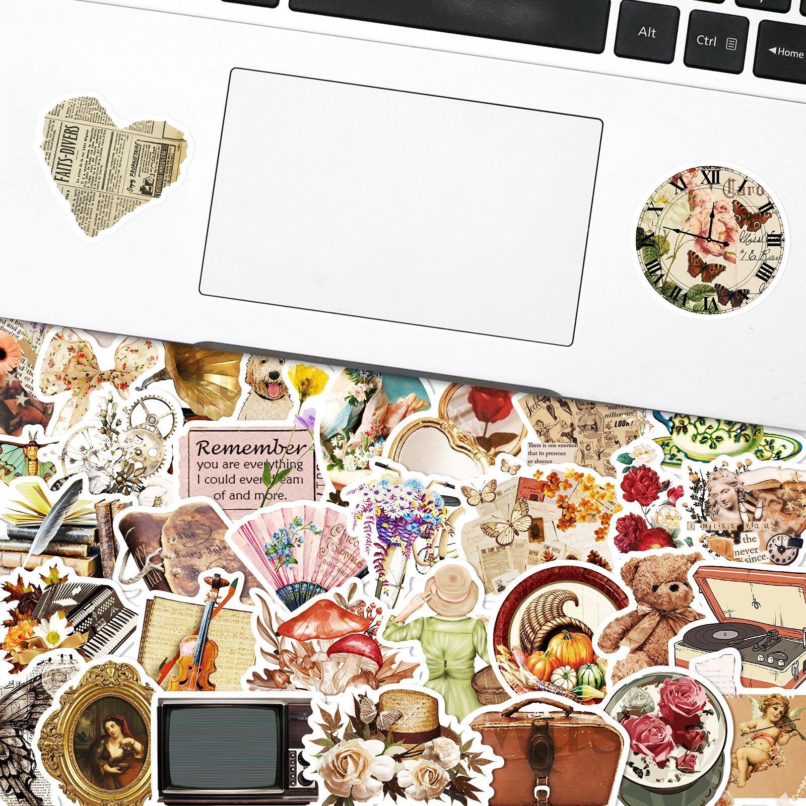200pcs Retro Cottagecore Vintage STICKER PACK，#170171174200