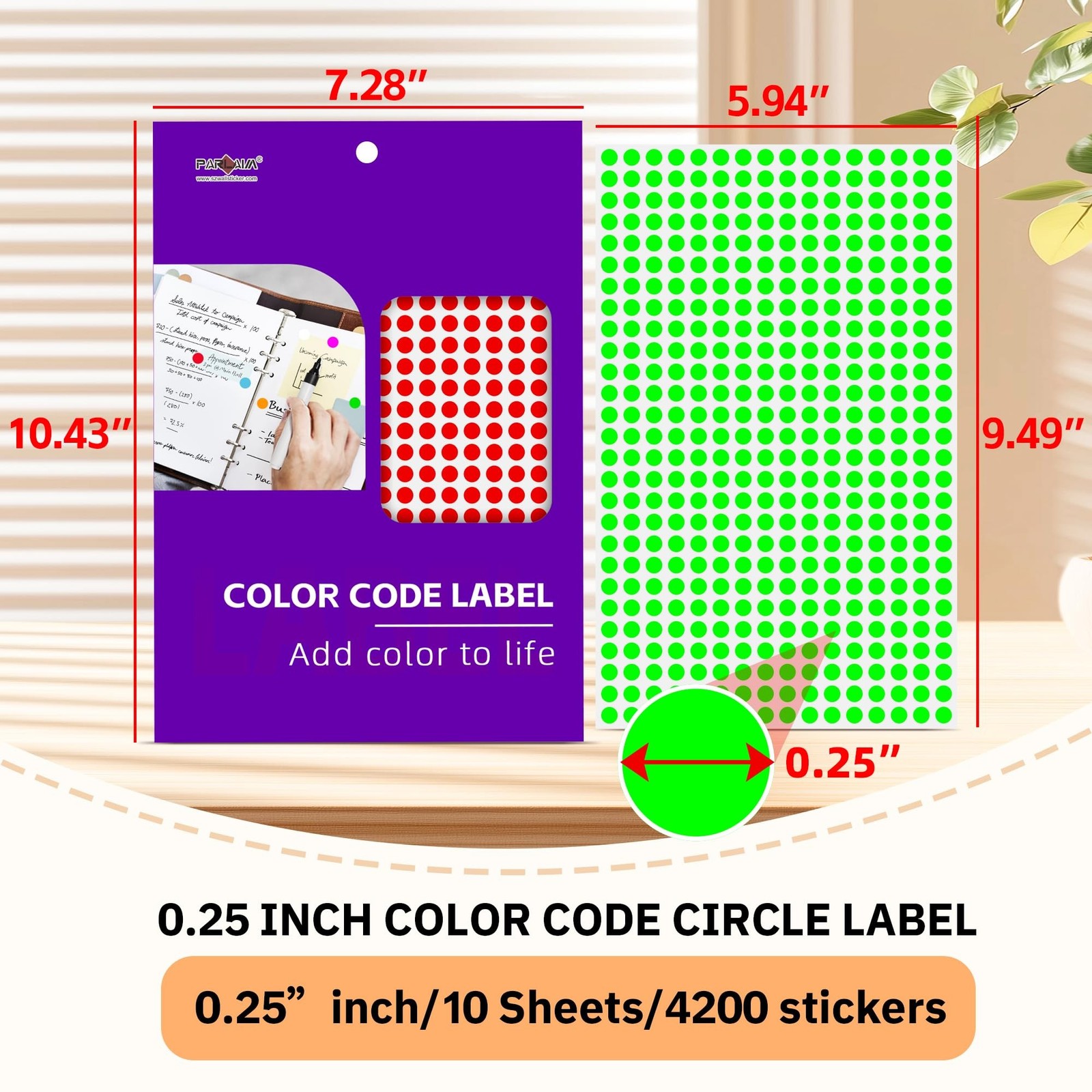 PARLAIM 1/4 Inch Roll Color Coding Labels,6800PCS Round Adhesive Circle Dot S…