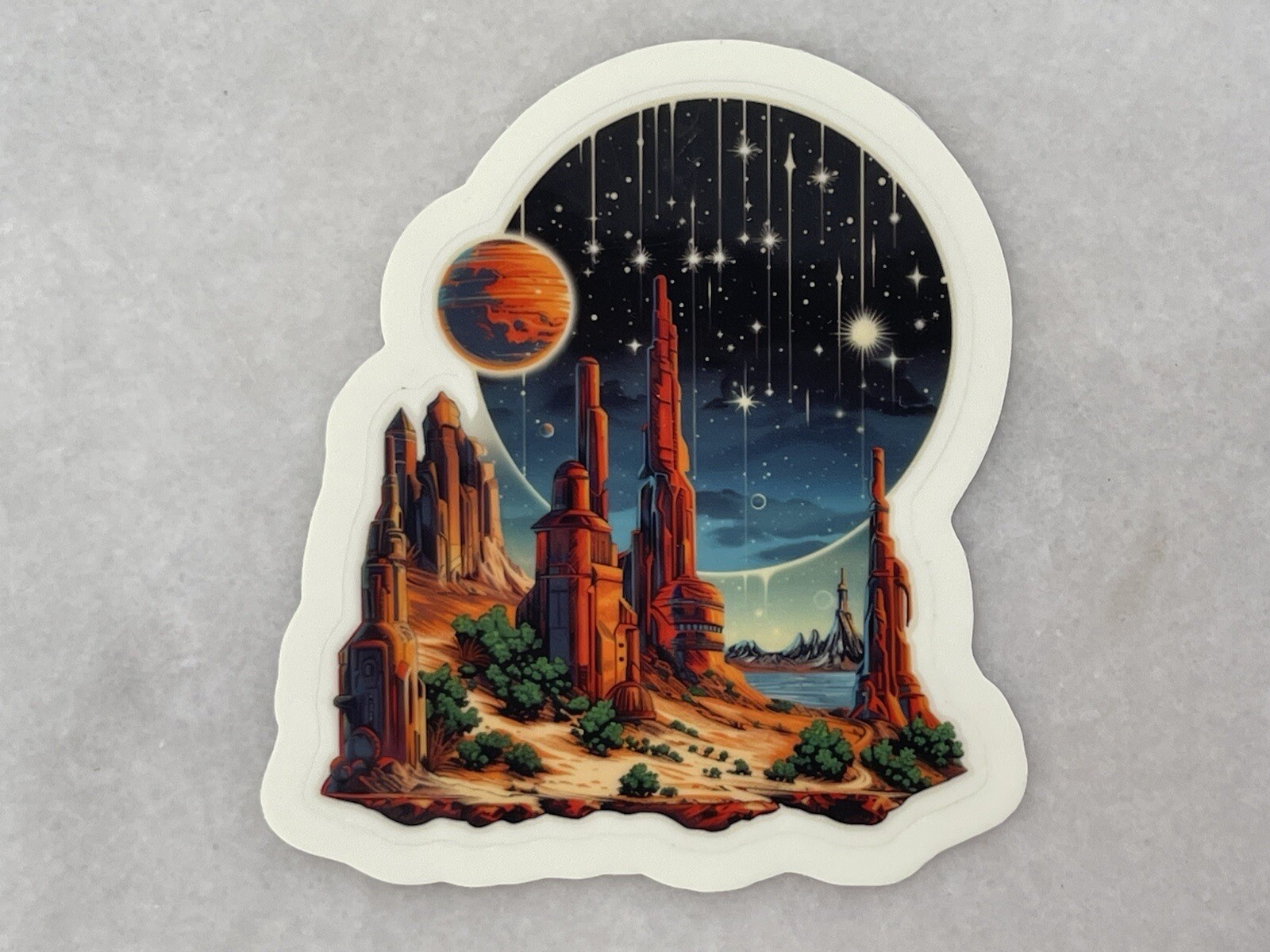 Other Worlds Glow in the Dark Stickers Sci-Fi Fantasy Art Space Planets Laptop