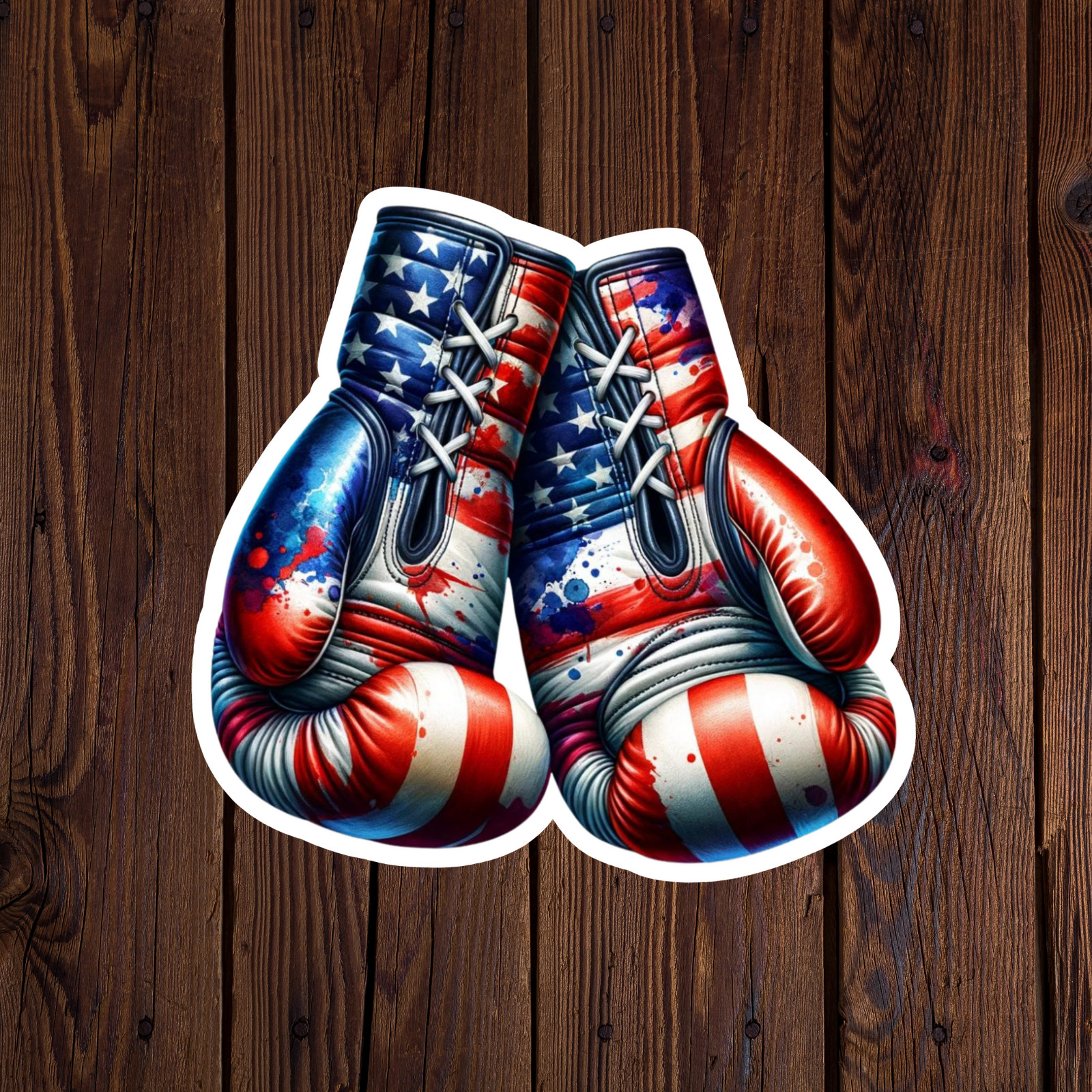 Boxing sticker vinyl decal American flag boxer sport novelty laptop mug