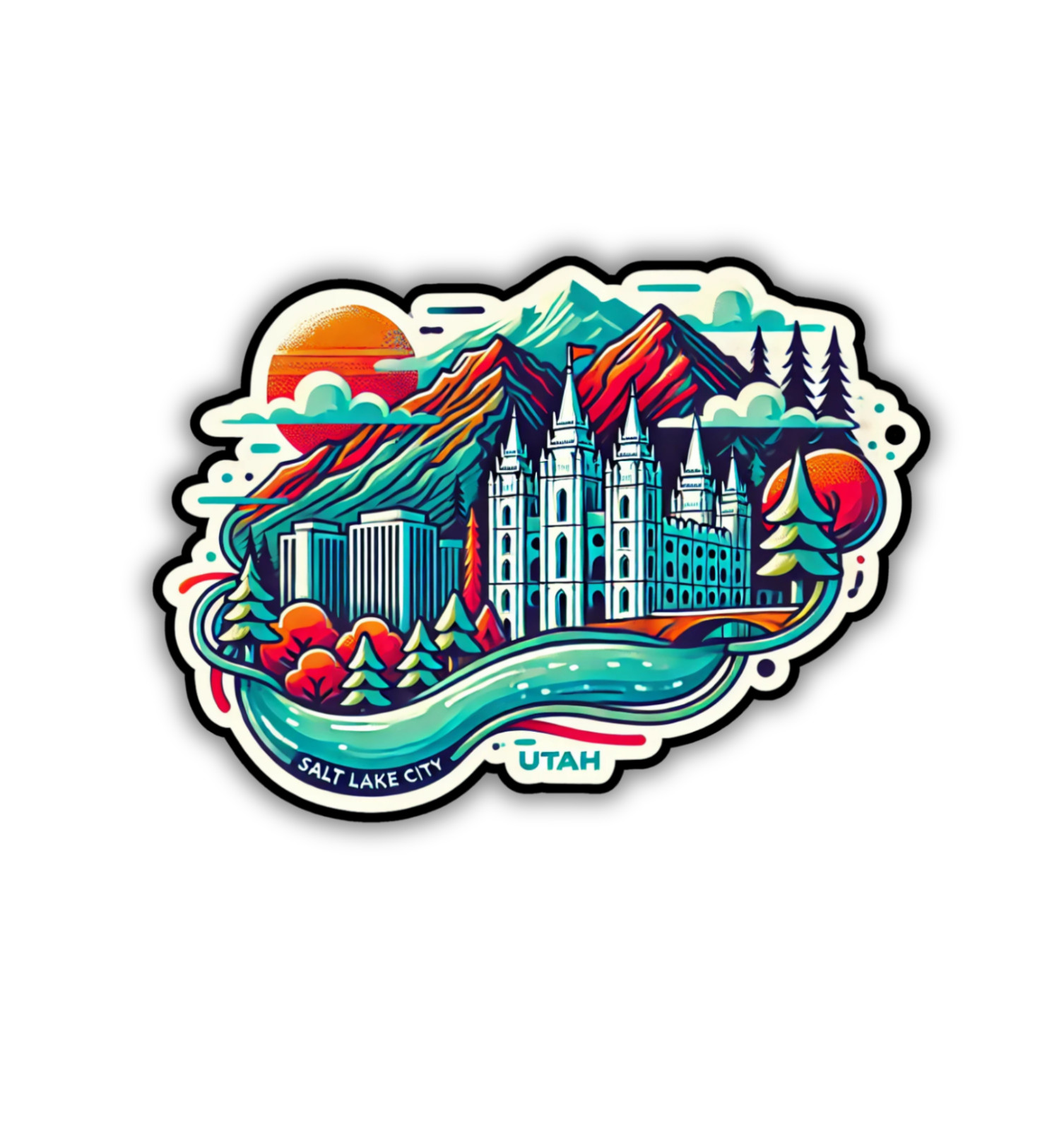 Salt Lake City Utah Fridge Magnet or Laptop Sticker