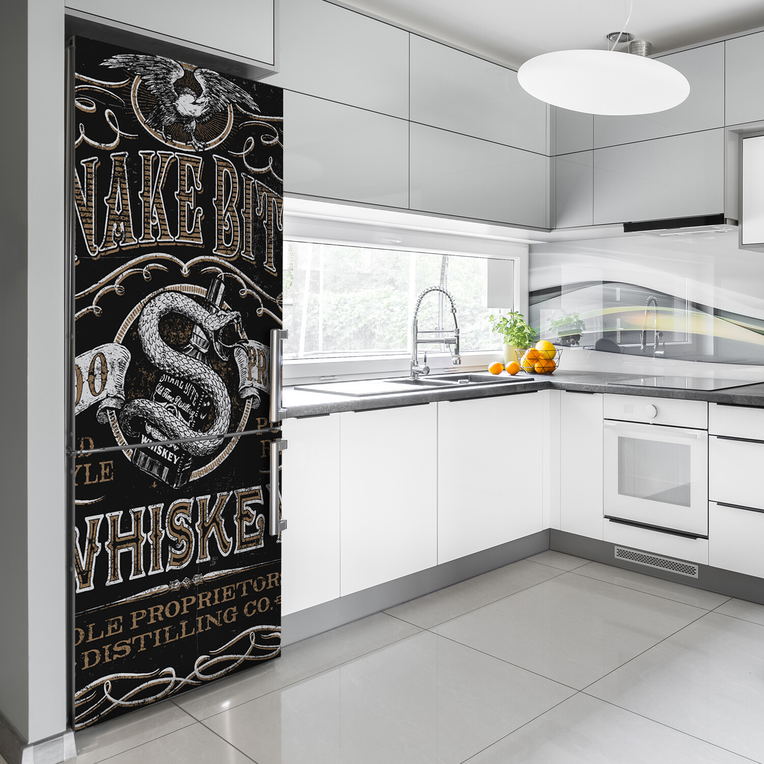 Magnet Sticker Refrigerator Wall wrap removable Peel & Stick Decal Whiskey