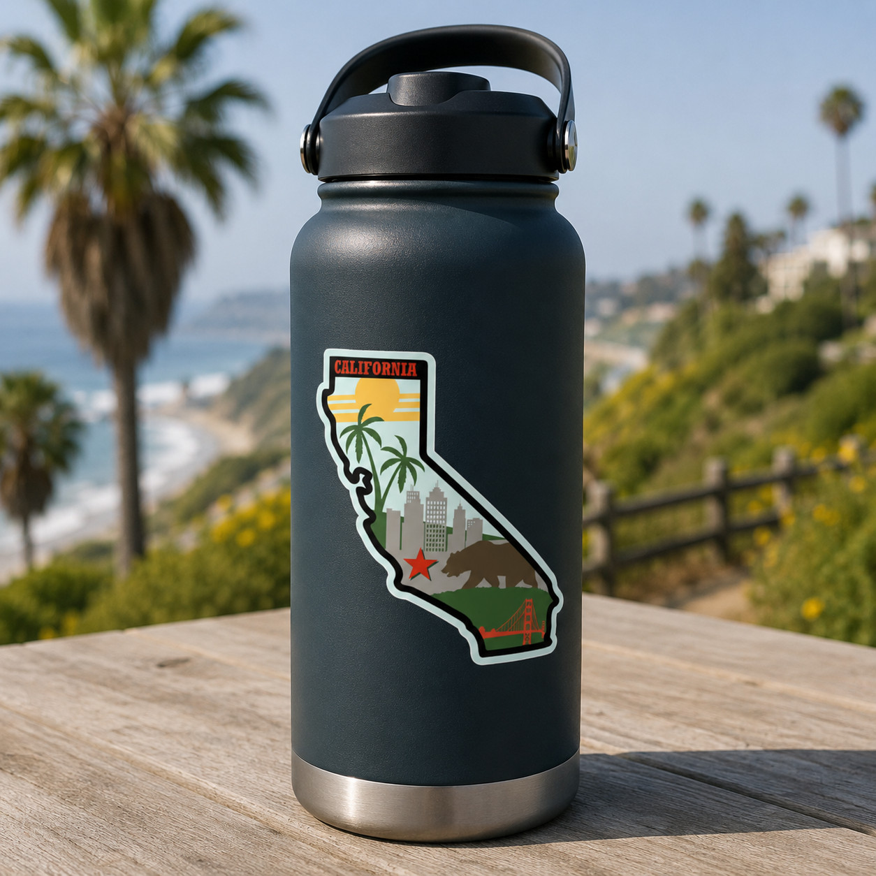 California State Shape Vinyl Sticker 4×3.6 Inch Waterproof Fade Resistant Decal