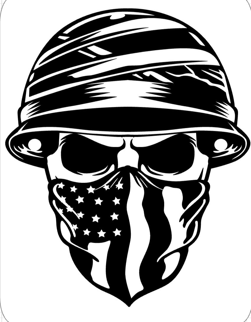 Tactical Patriot Skull Vinyl Decal American Flag Military Helmet Car Truck