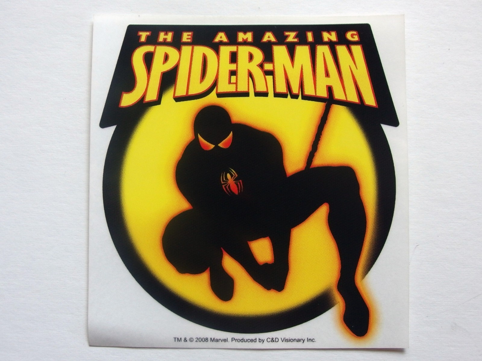 Spider-Man Spidey Black Clear Sticker Marvel C&D Visionary 2008 4.5" x 4.75"