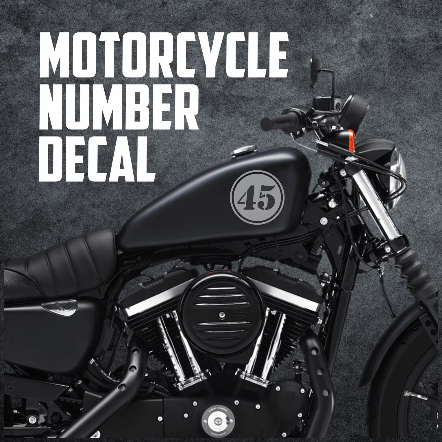 2x Motorcycle Racing Number Decals – 2x Cafe Racer Look Decals – Personalized
