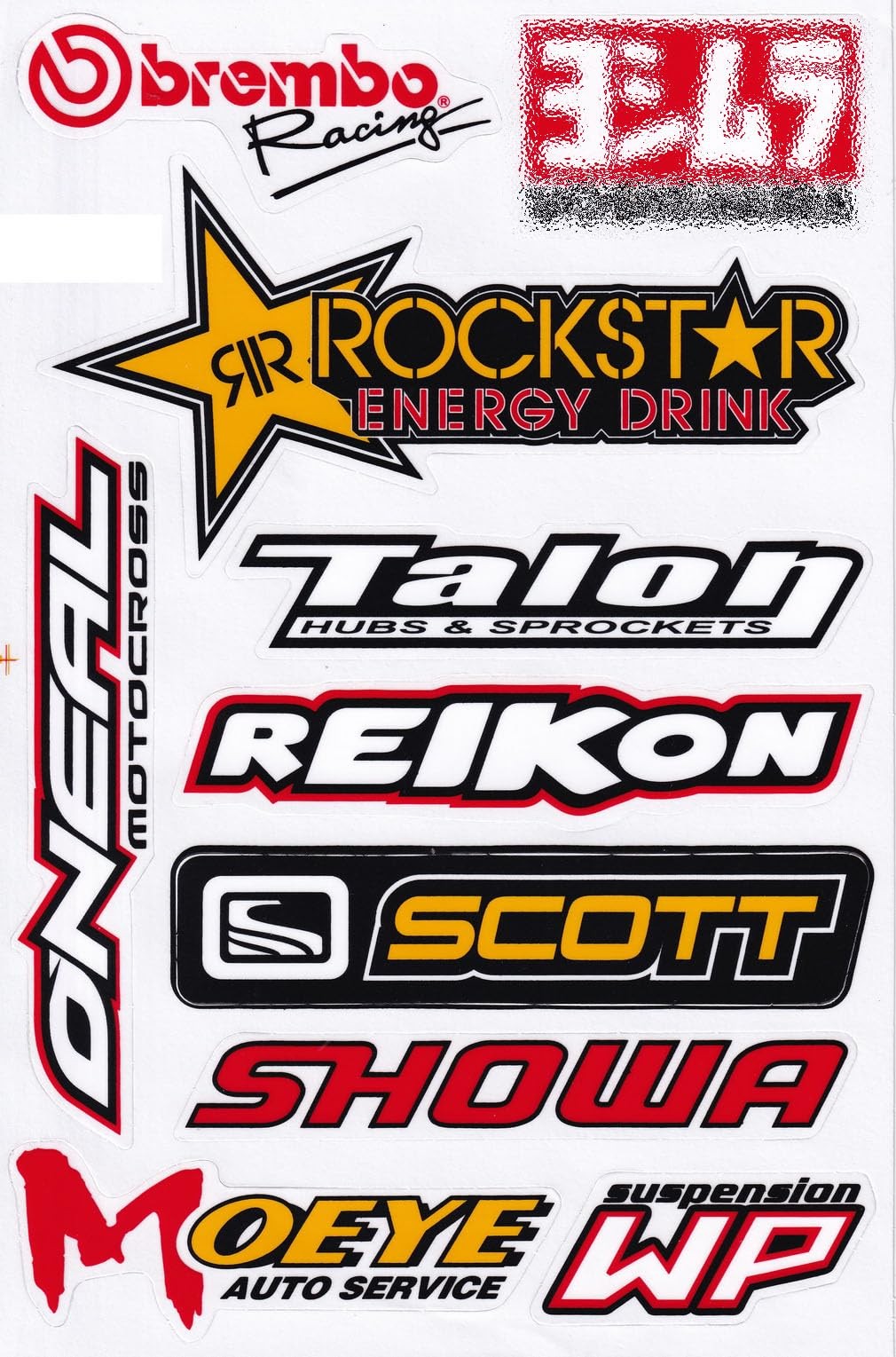 Set 6 Multicolor Racing Stickers Car Metal Plastic Glass Vinyl Waterproof