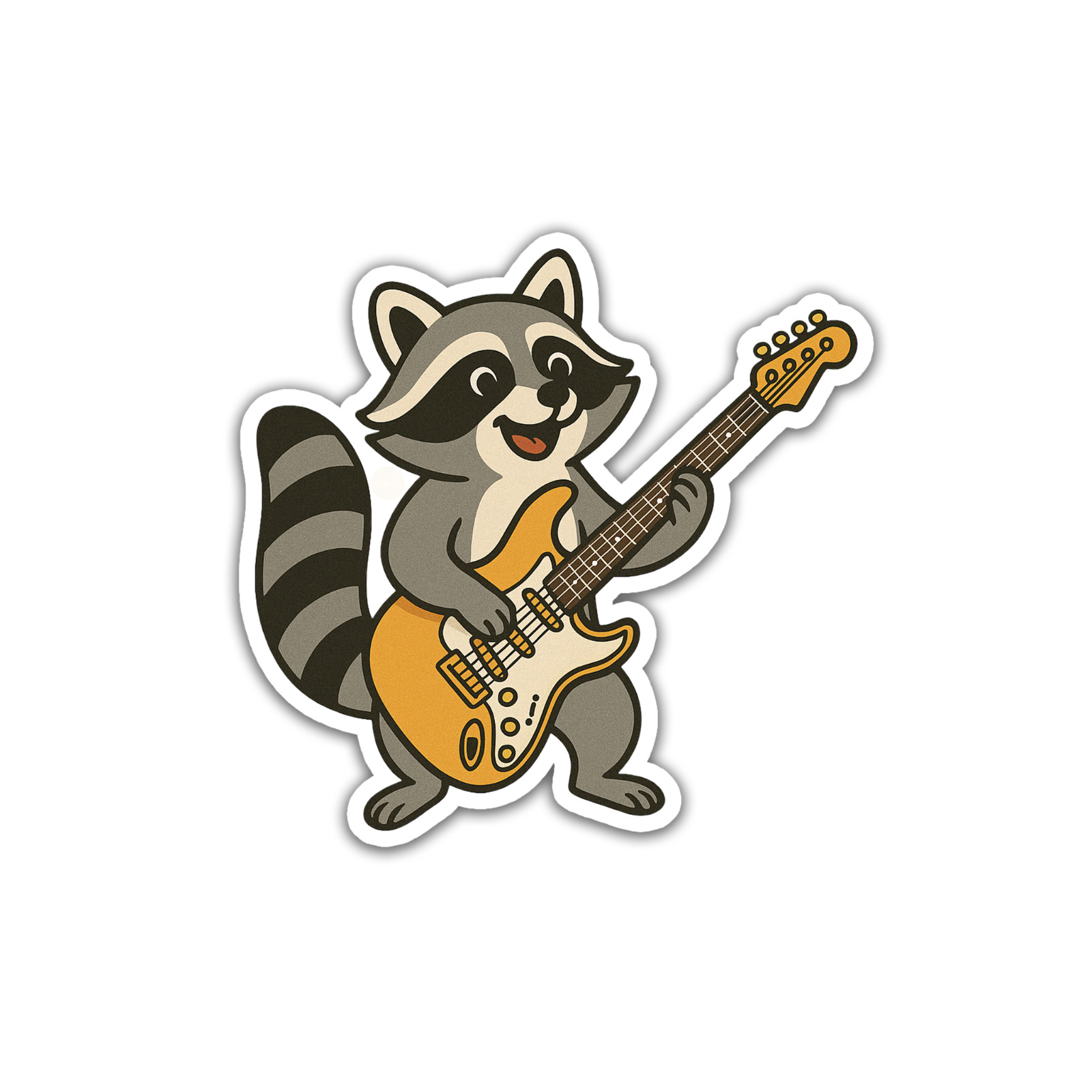 Guitar Raccoon Sticker 3.5 inch Vinyl Decal