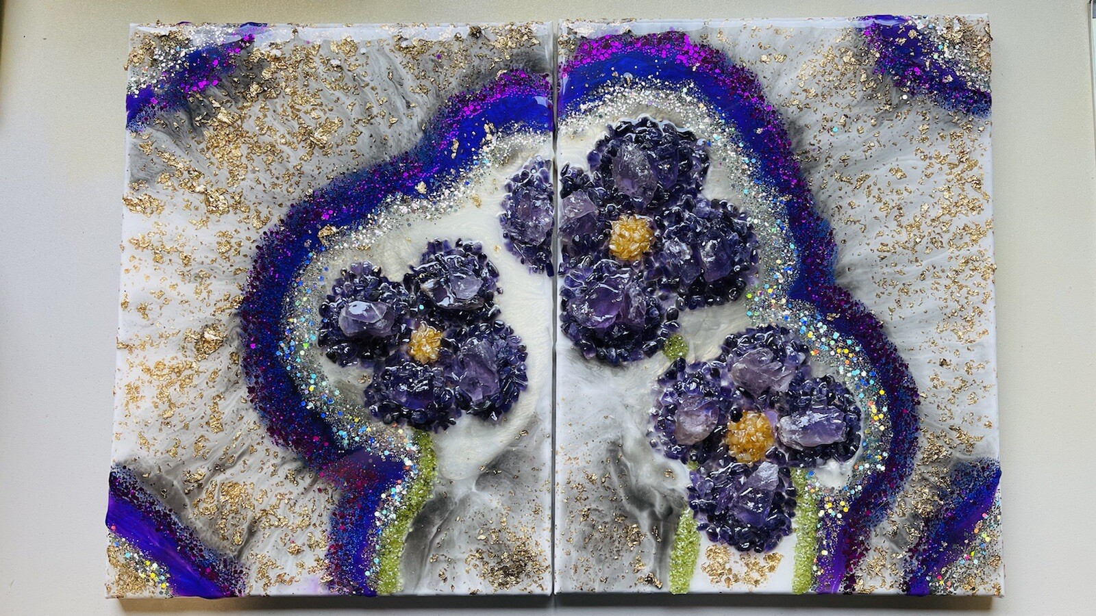 Amethyst Crystals Wall Decor