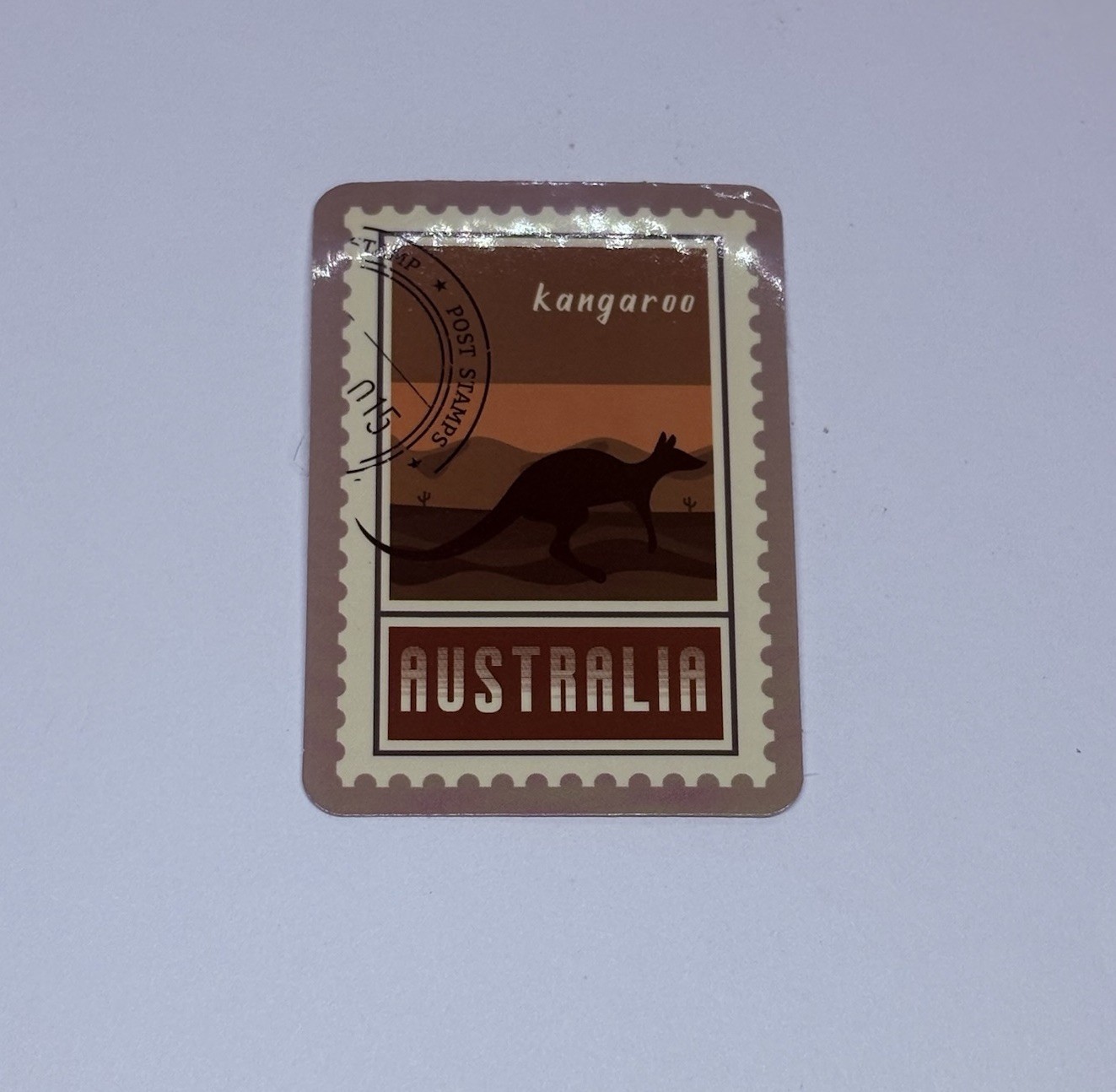 Australia Kangaroo Art Postage Stamp Novelty Sticker Vinyl Decal Travel Tour Tc9