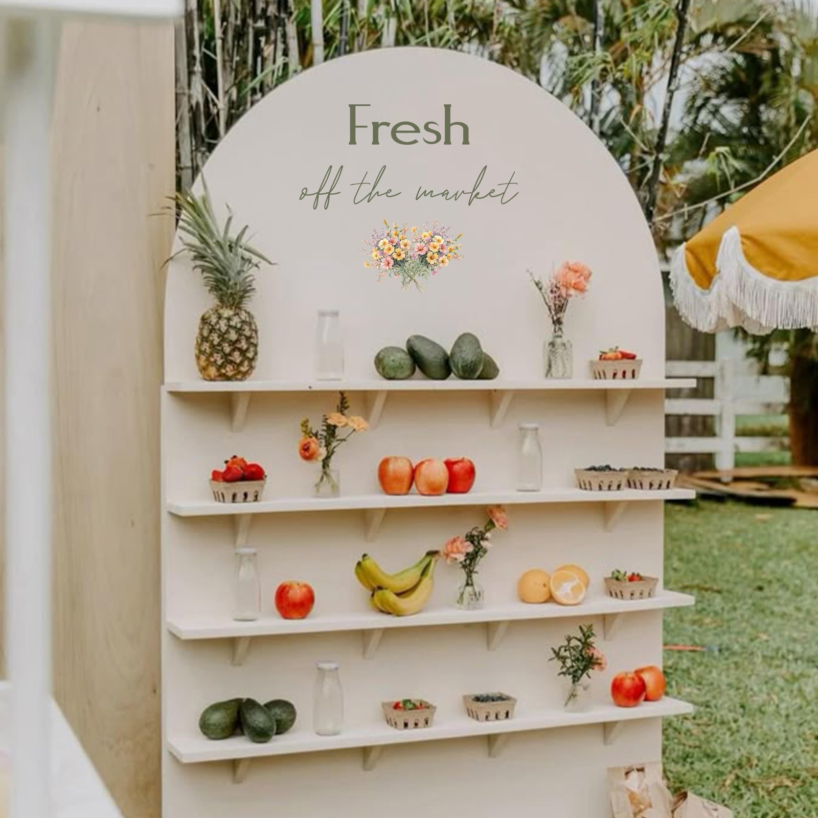 Fresh Off The Market Decal – Bridal Shower Backdrop Arch Decal Farmers Market…