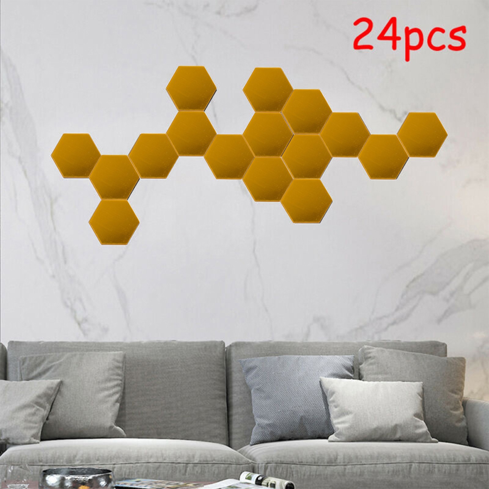 Decoration Mirror Wall Sticker Living room Bedroom 24Pcs Mirror Wall for TILE