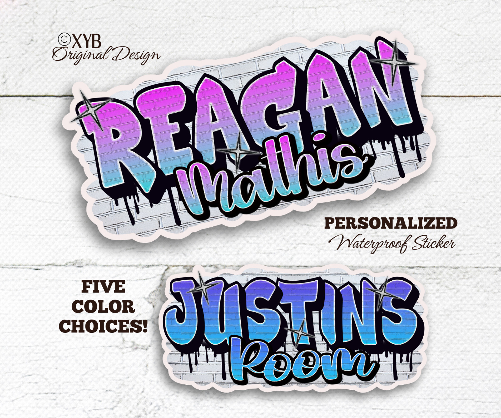 Personalized Graffiti Name Sticker Vinyl Decal Waterproof Urban Street Art Gift