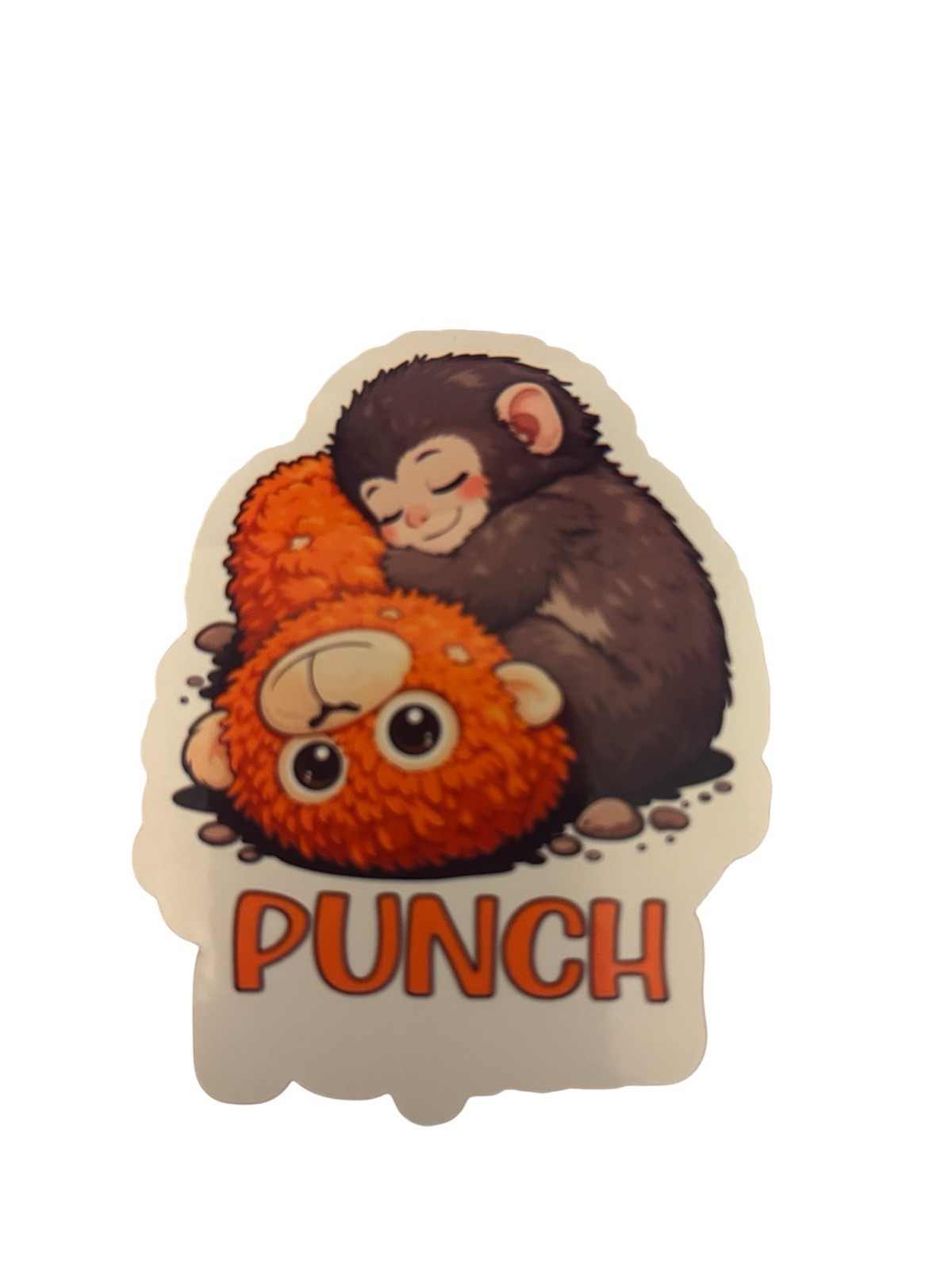 Handmade Punch The Monkey Sticker