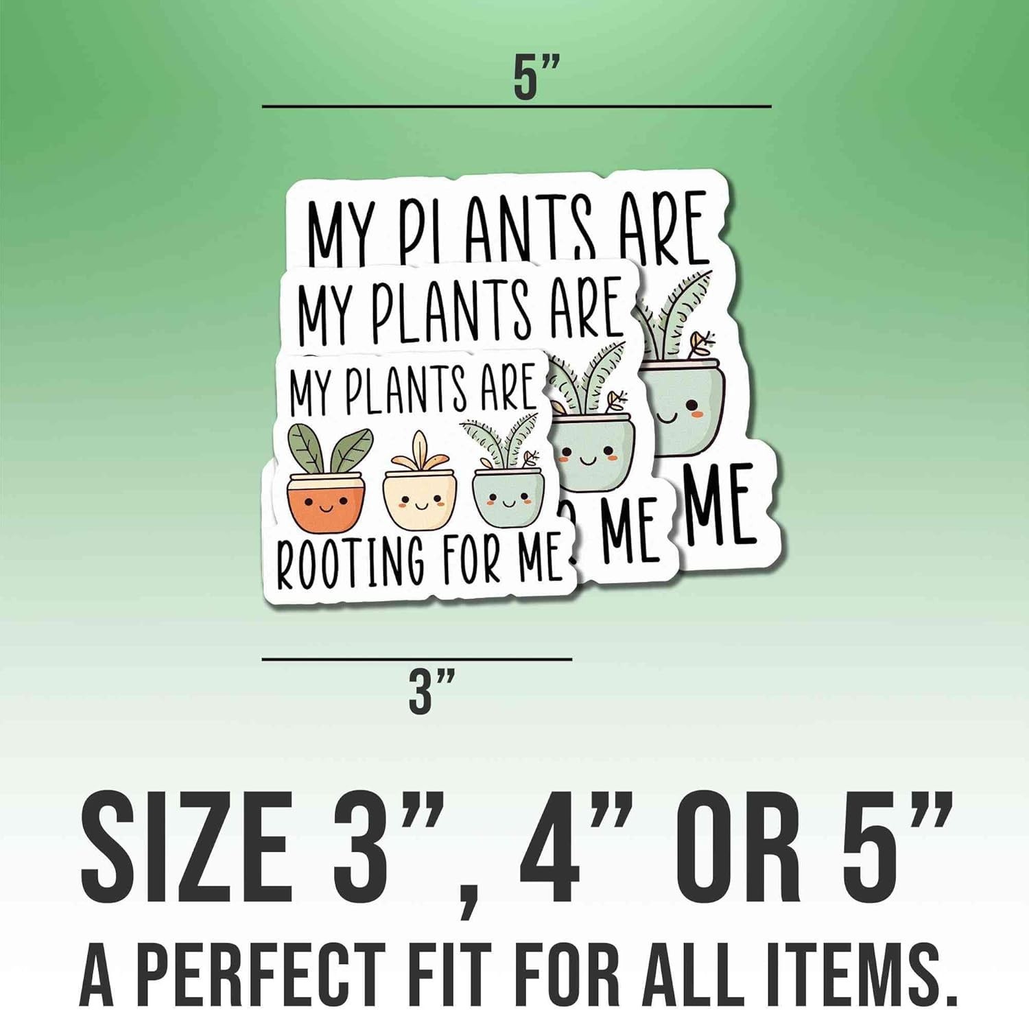 Plant Sticker My Plants Are Rooting For Me Botanical Plant Pot Gardener Lover 5"