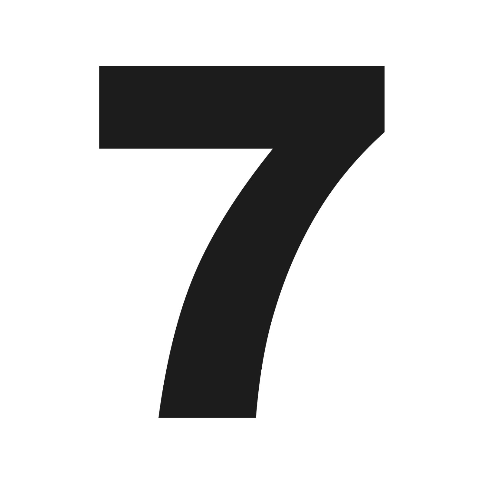 Number Seven Arial Black font Vinyl decal 7 bold font Sticker