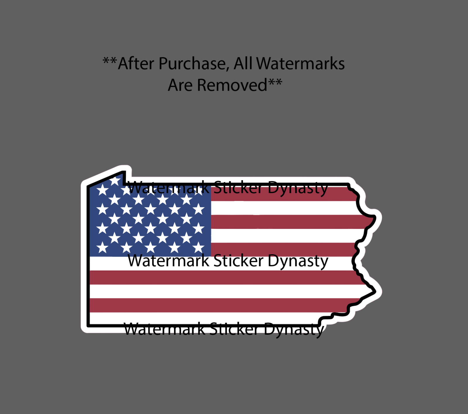 Pennsylvania Sticker Waterproof Decal State American Flag USA Patriotic Gift NEW