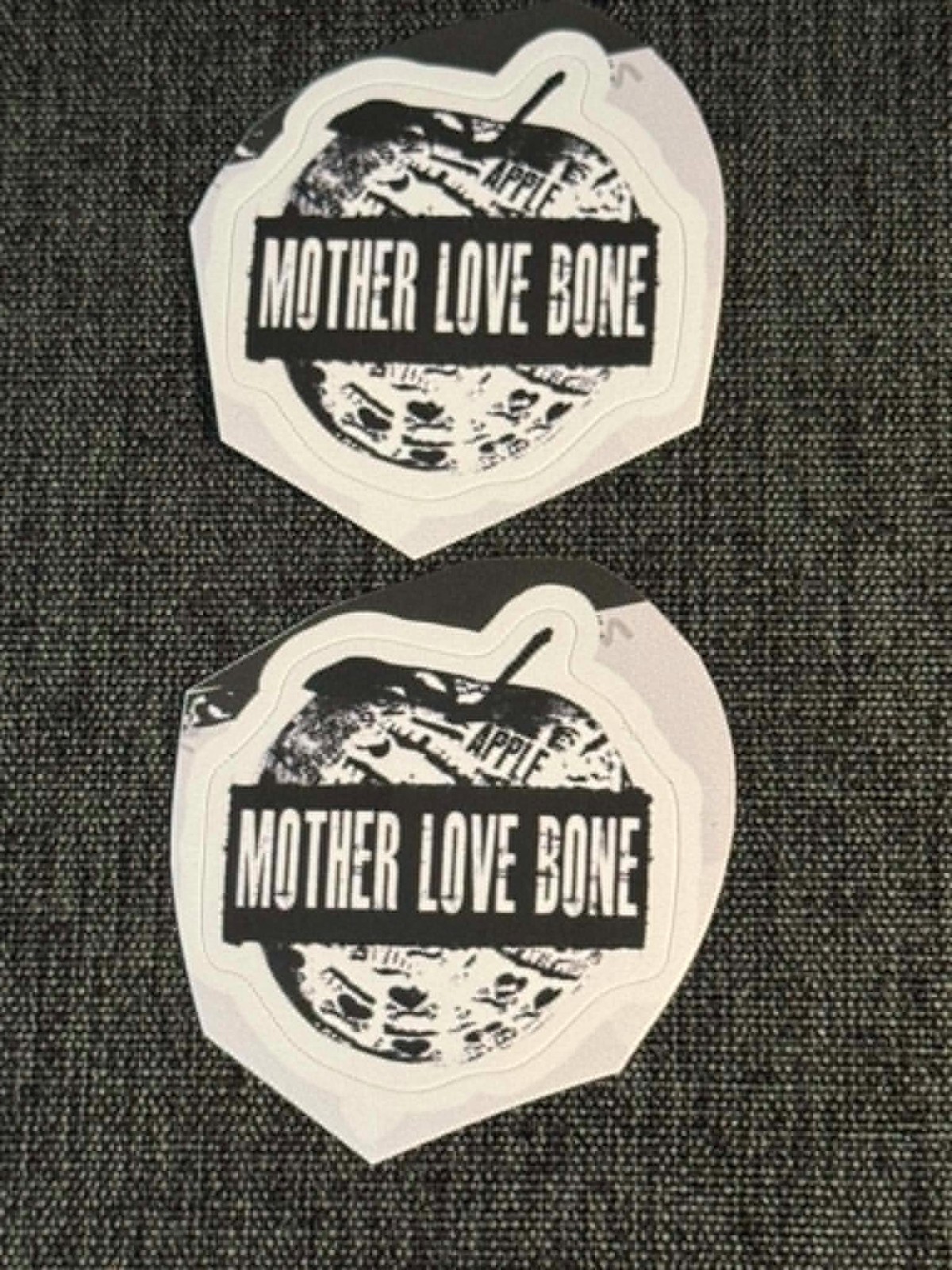 Lot (2) MOTHER LOVE BONE 1 5/8" x 1 3/4" Logo Stickers FREE! FAST! Andrew Wood
