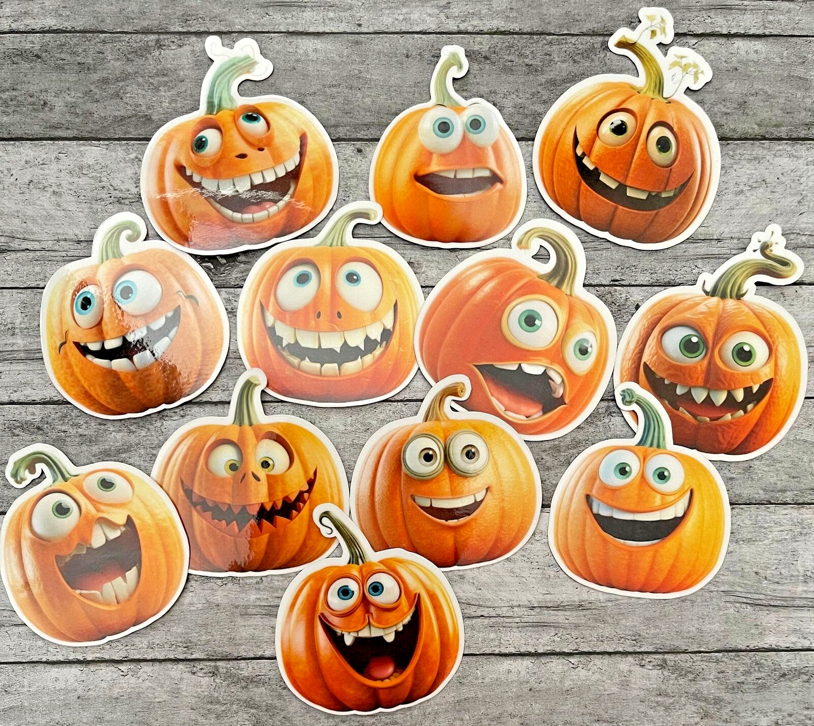 Silly Halloween Pumpkin Die Cut Stickers Set Laptop Sticker Waterbottle Sticker