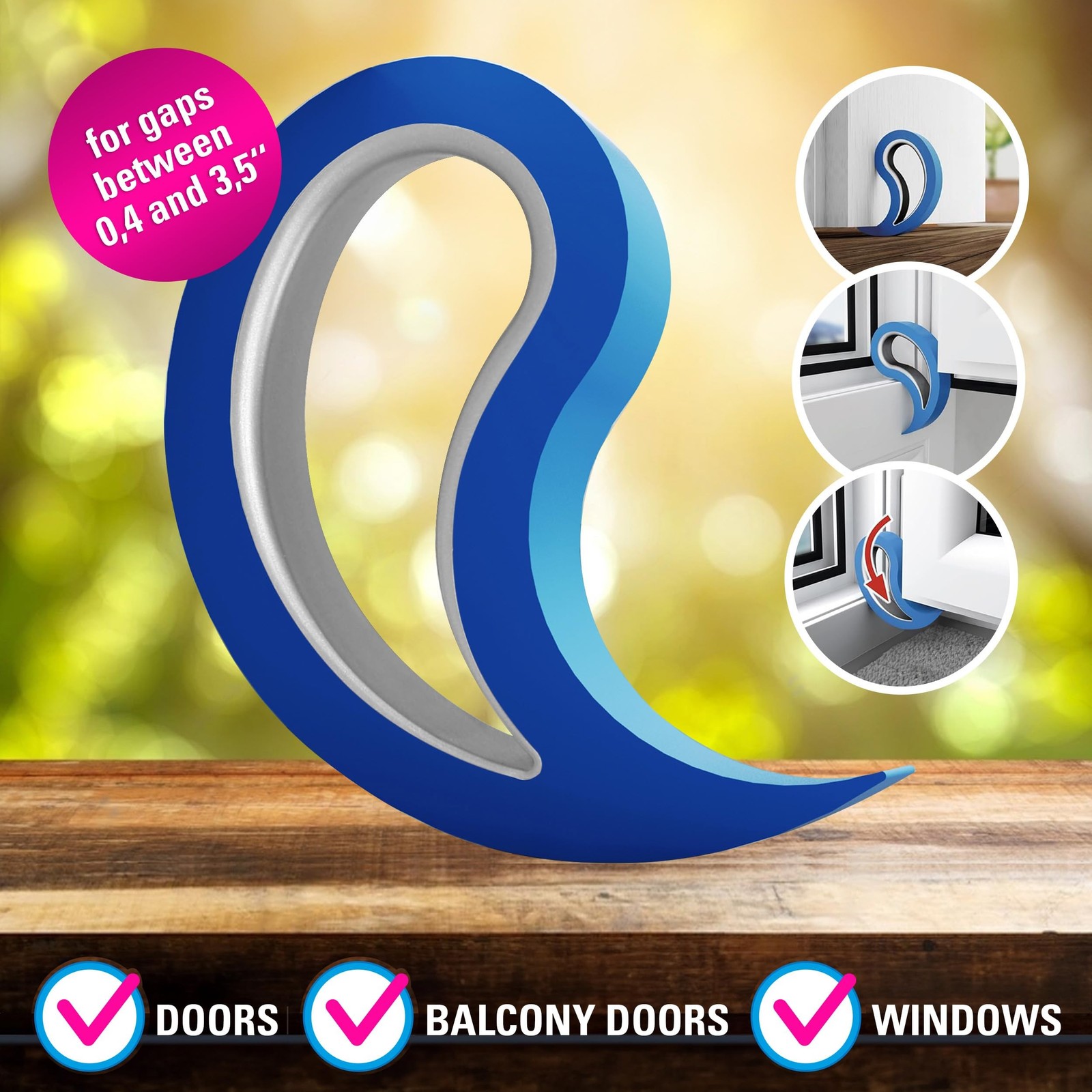 Stoppy Door and Window Stopper, Multi-Functional Wedge, Convenient Door Hook,…