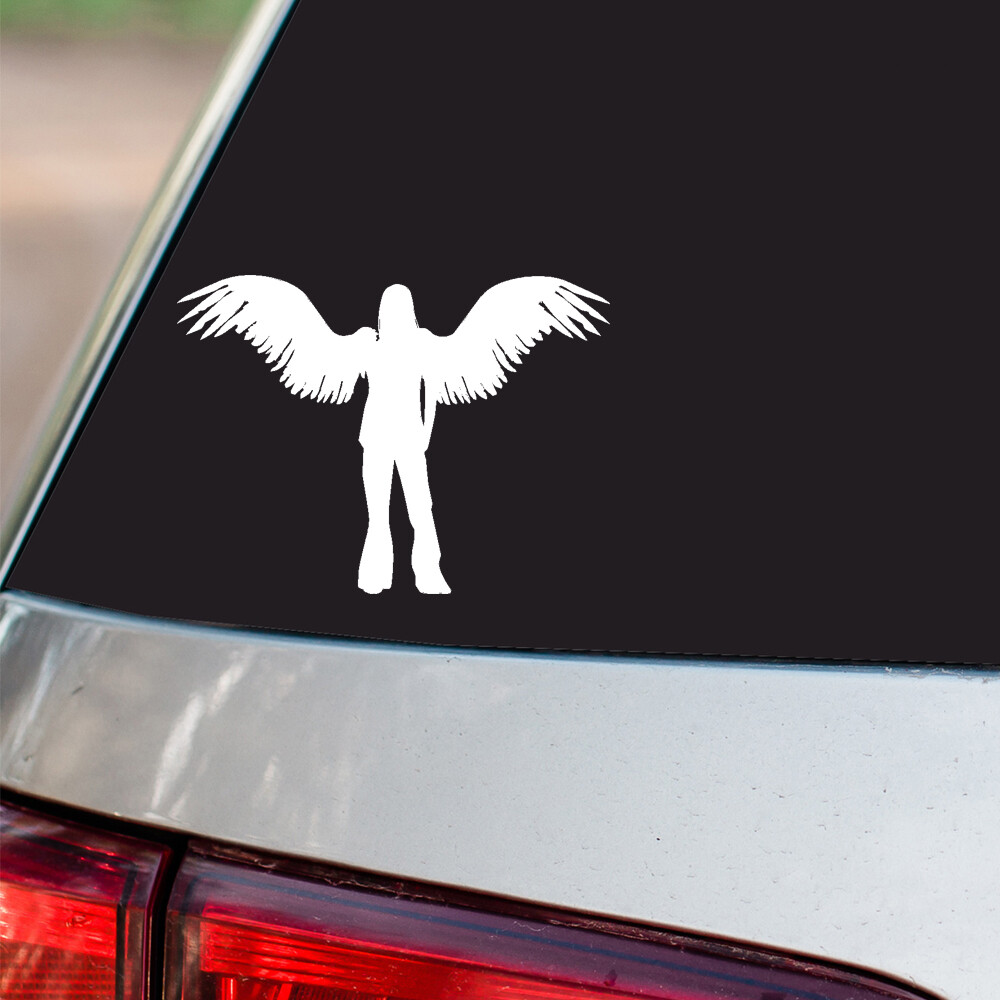 Angel with Wings Sticker Evil Devil Sexy S5 all chrome & regular vinyl colors
