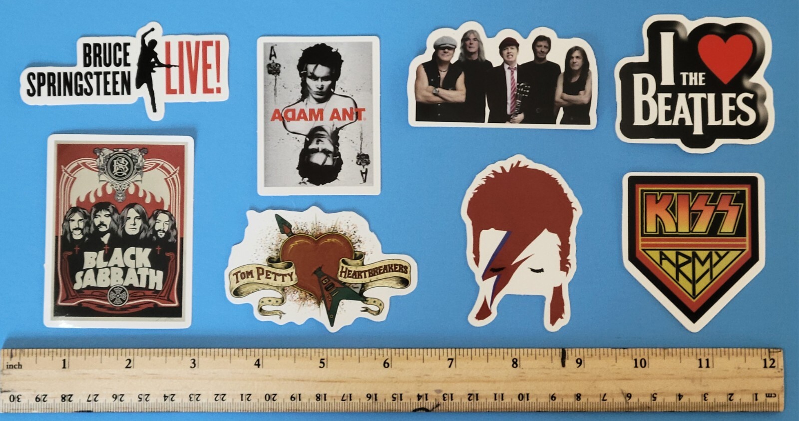 Classic Rock Vinyl Sticker Lot (8 Stickers)