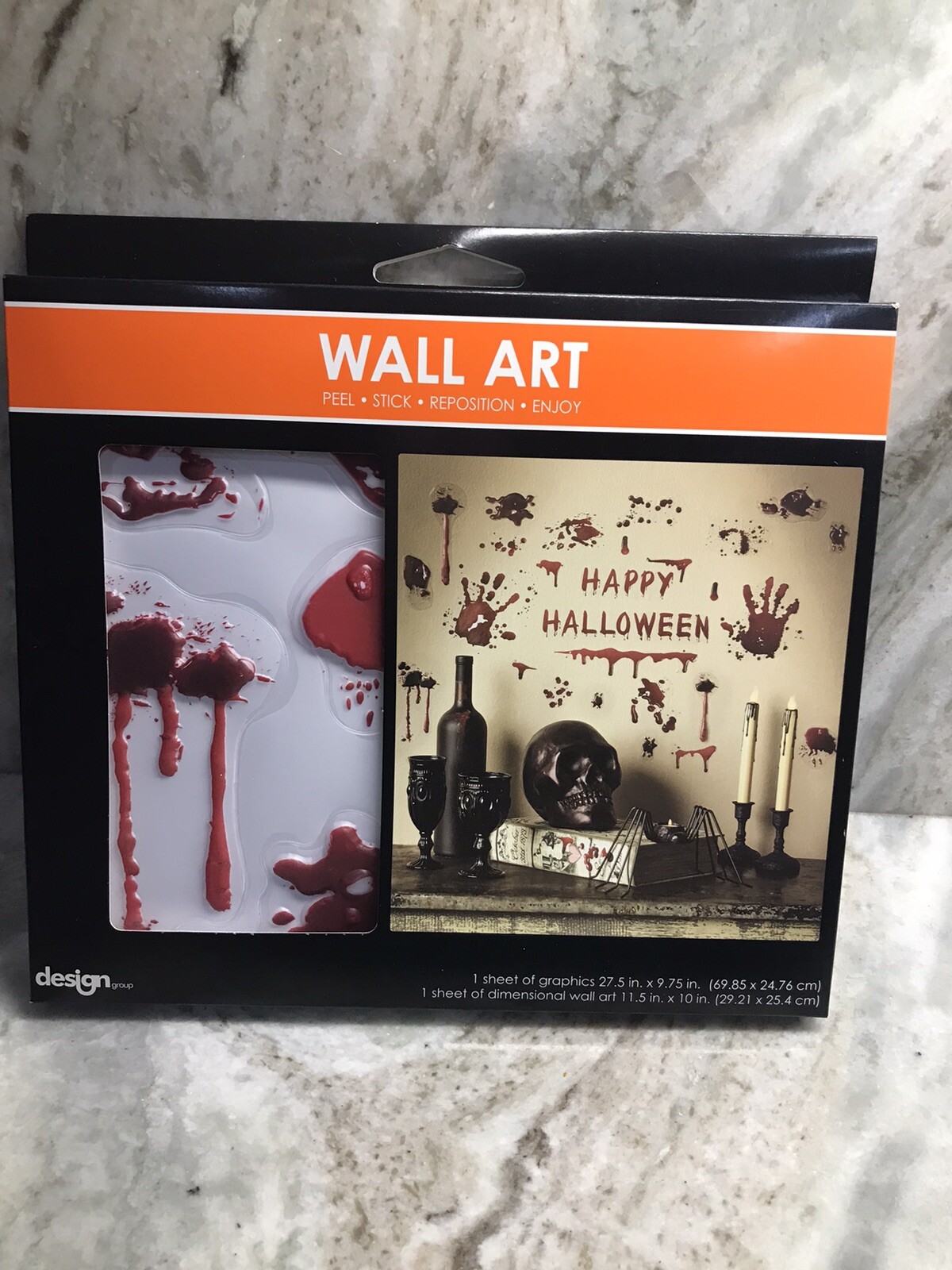 Design Happy Halloween 1 Sheet Of Wall Art 27.5×9.75 Inch Peel Stick Repo Enjoy