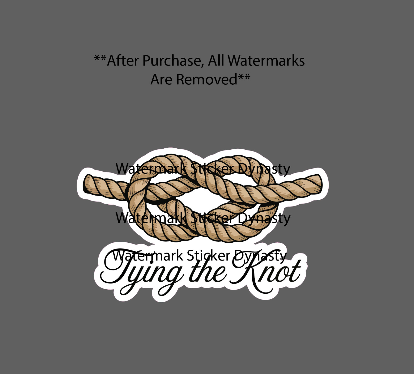 Tying The Knot Sticker Waterproof Decal Marriage Love Relationship Gift NEW
