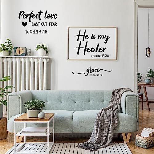 12 Pcs Bible Verse Wall Decals Religious Scripture Wall Art Pretty Style