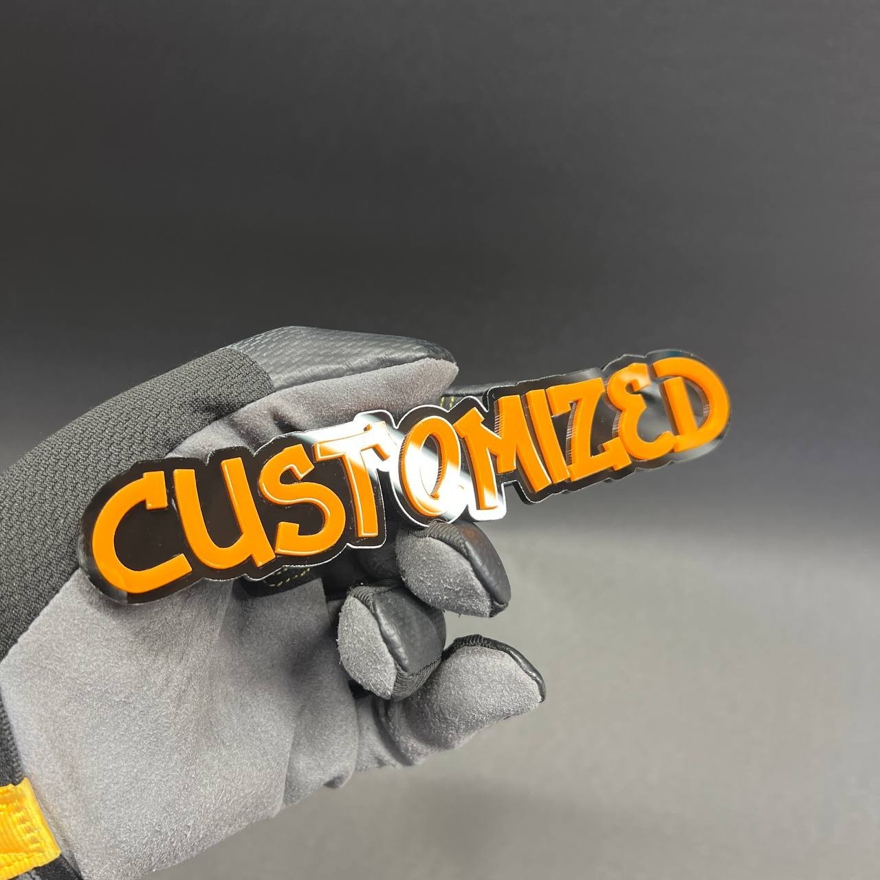 1X Custom Graffiti Font Acrylic Emblem Multicolor Personalized Car Badge text
